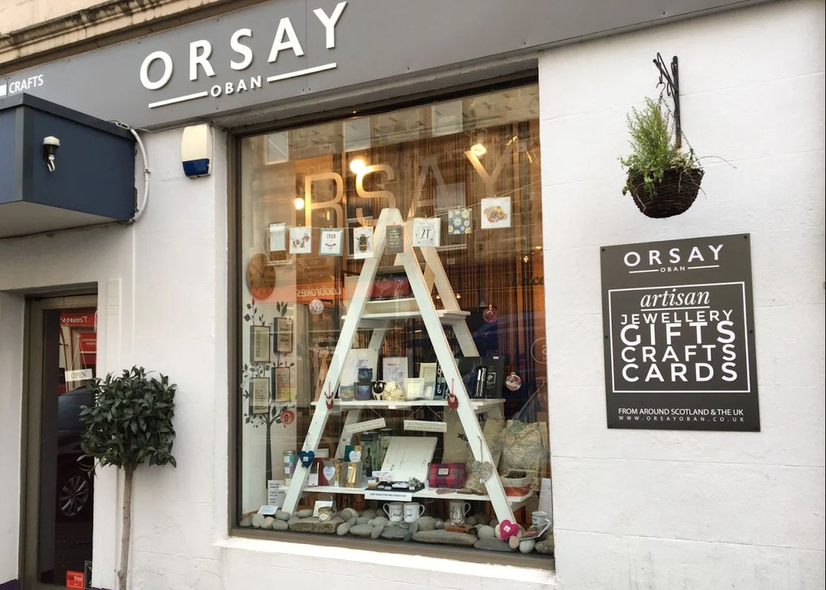 Outside Orsay Oban shop front